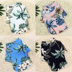 Summer Hawaii Beach Shirt Pet Clothes Cat Dog Coconut Tree Printed Coat Thin Short Sleeve Dog Clothing Puppy Overalls
