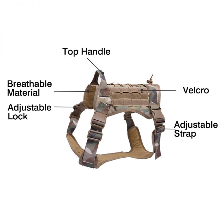Tactical Pet Dog Harness K9 Working Dog Collar Vest With Handle Dog Leash Lead Training For Medium Large Dogs German Shepherd