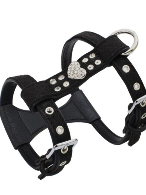 cute dog harness black