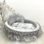 Cute dog bed gray