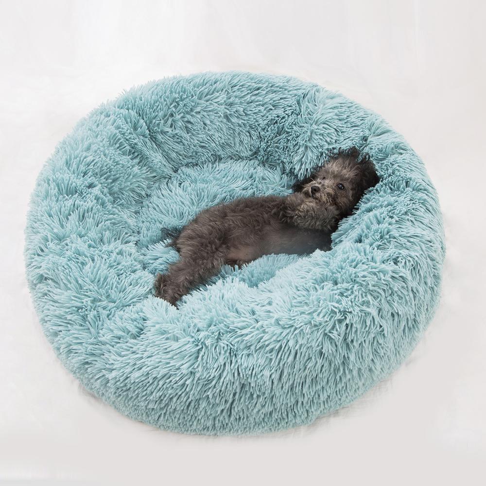 Gebuter Shag Faux Fur Donut Cuddler Cat Bed Warm Plush Dog Puppy Mat Pet Bed 