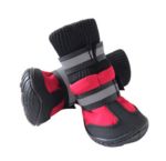 dog snow boots red