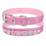 personalized dog collar pink