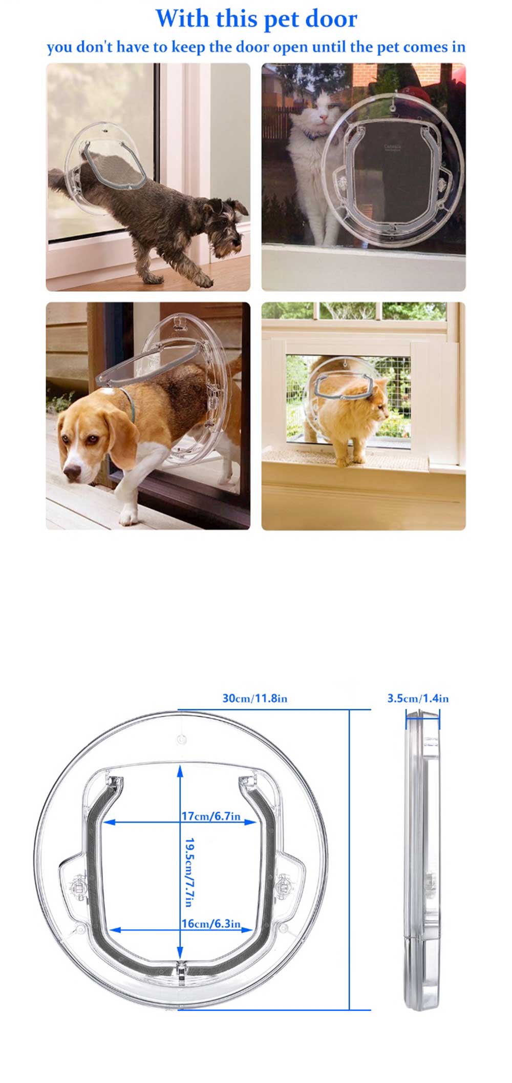 DogMEGA™ Lockable Round Transparent Security Entrance for Dog