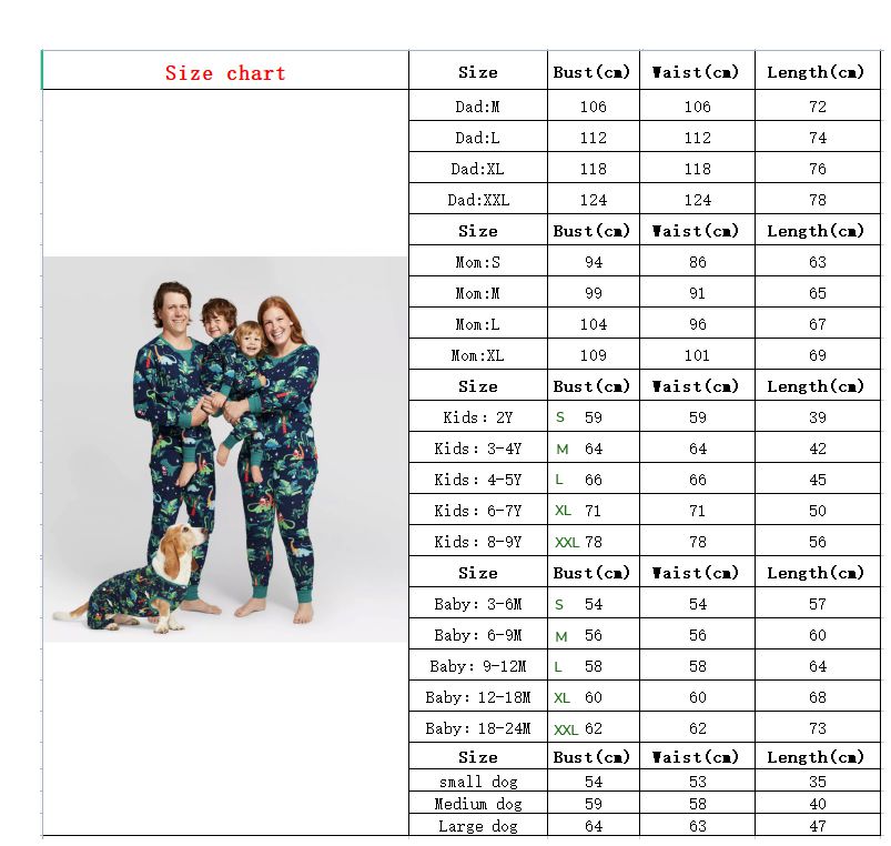 DogMEGA Dinosaur Print Pajamas for Family and Dog Family Matching Pajamas Christmas 