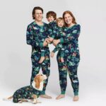 DogMEGA Dinosaur Print Pajamas for Family and Dog Family Matching Pajamas Christmas