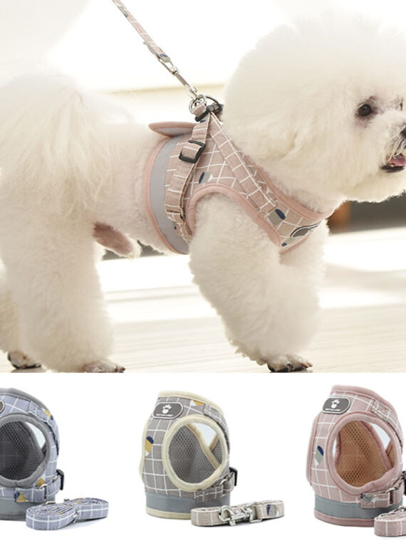 Dog Harness Reflective Puppy Kitten Collars Breathable Mesh Vest