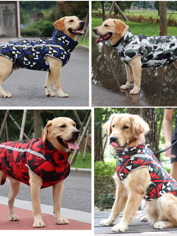 Dog Outdoor Waterproof Jackets Reflective Plaid Design