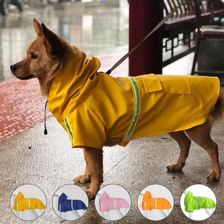 Dog Raincoat Waterproof – Reflective with Pocket