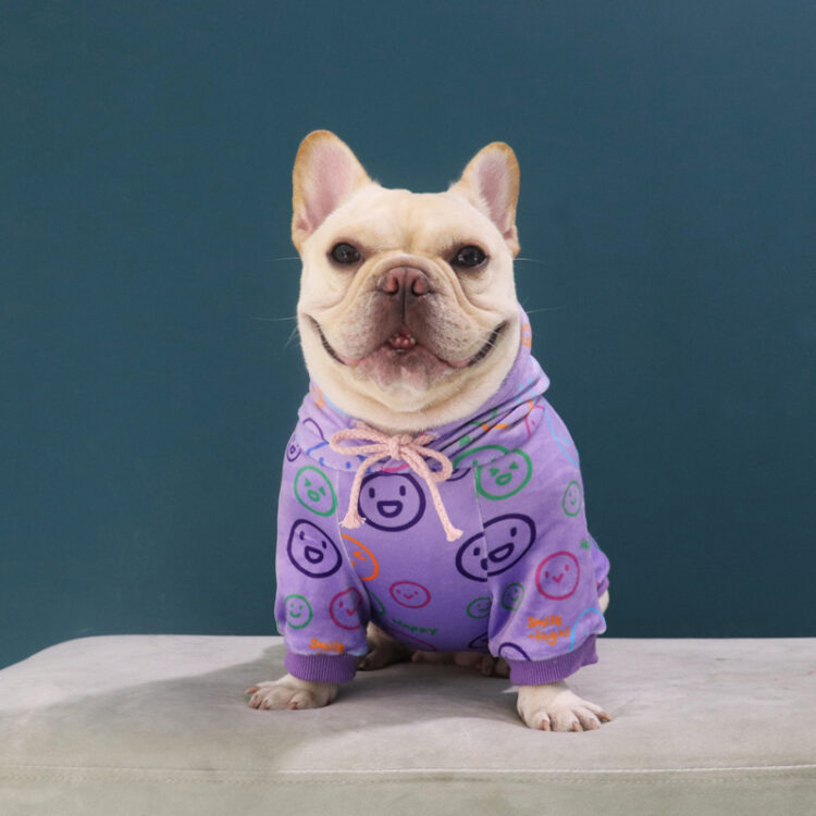 Smile Cute Dog Hoodies For Small Medium Dogs