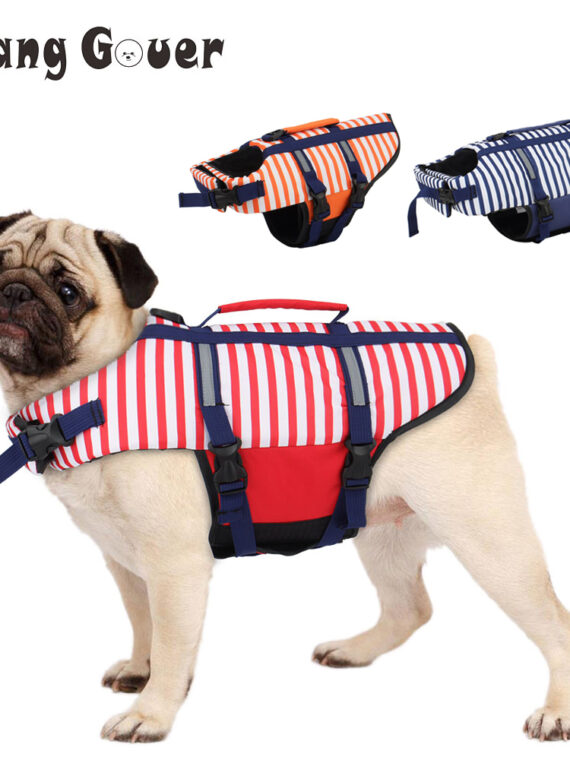 DogMEGA Stripe Dog Life Jacket 5 Size 3 Colors