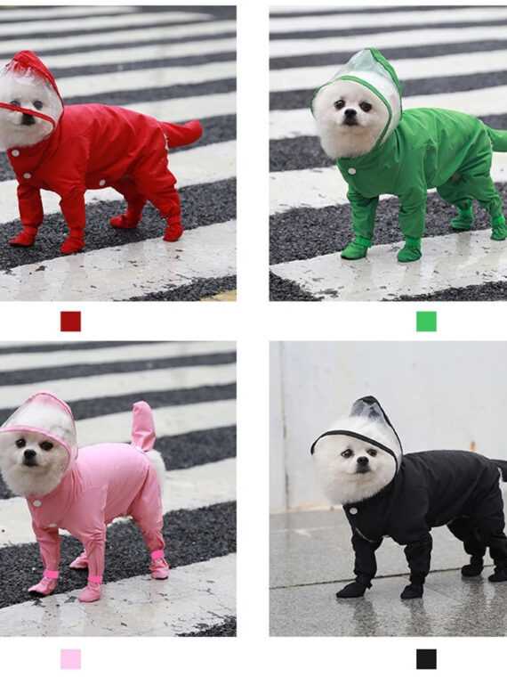 Dog Raincoat with Hood – Full Cover