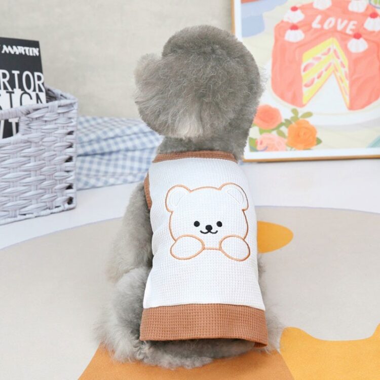 Cute Style Bear Embroidered Dress For Dogs
