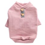High Neck Sweater With Cute Bear Button