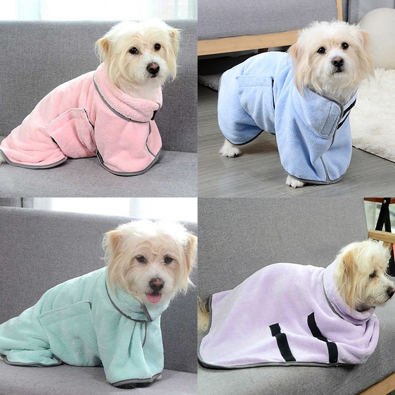 Absorbent Bathrobe For Dog – Many Cute Pastel Colors