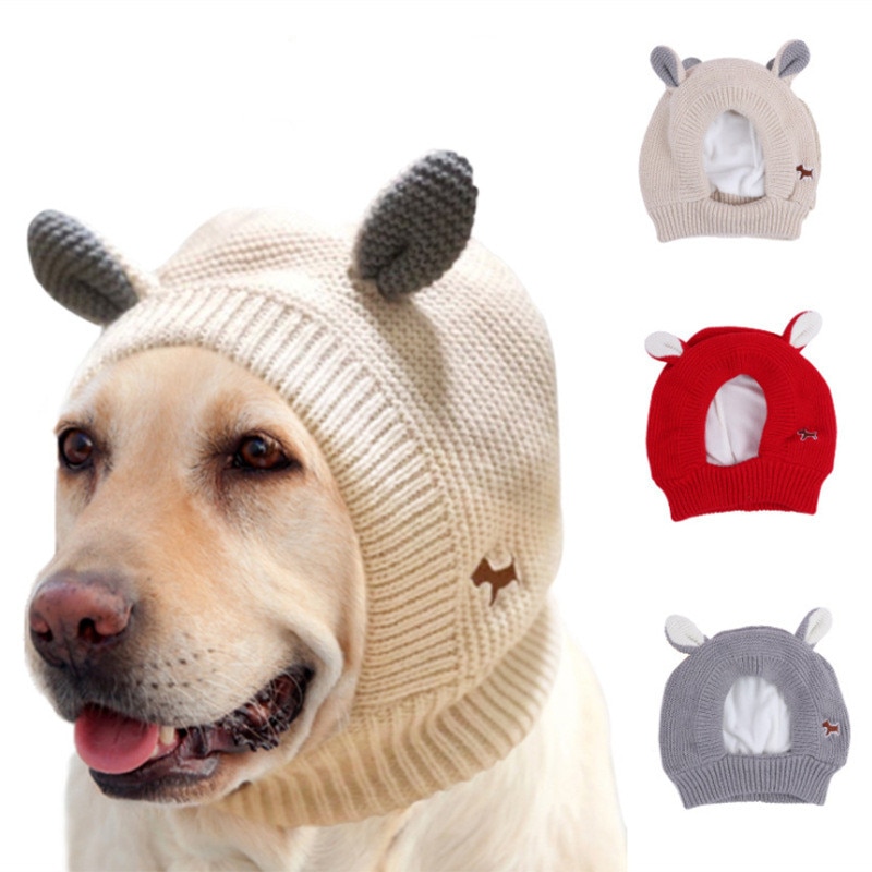 Warm Knitted Hat With Ear Cover For Dogs
