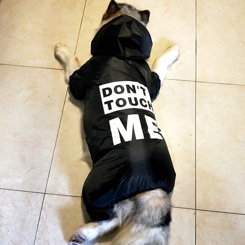 Waterproof Raincoat For Dog And Owner - With Printed Text
