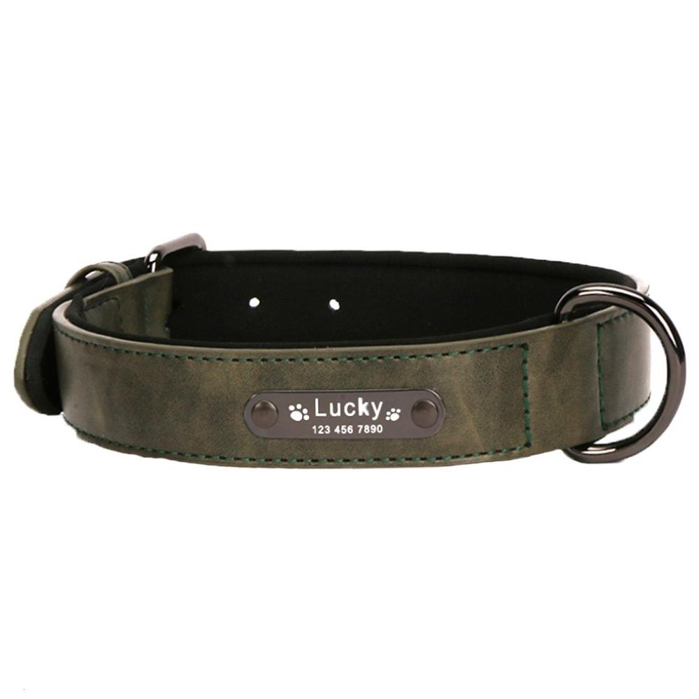 Leather Collar - With A Name Tag For The Dog