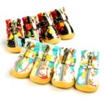 Warm Winter Shoes With Colorful Highlights For Dogs