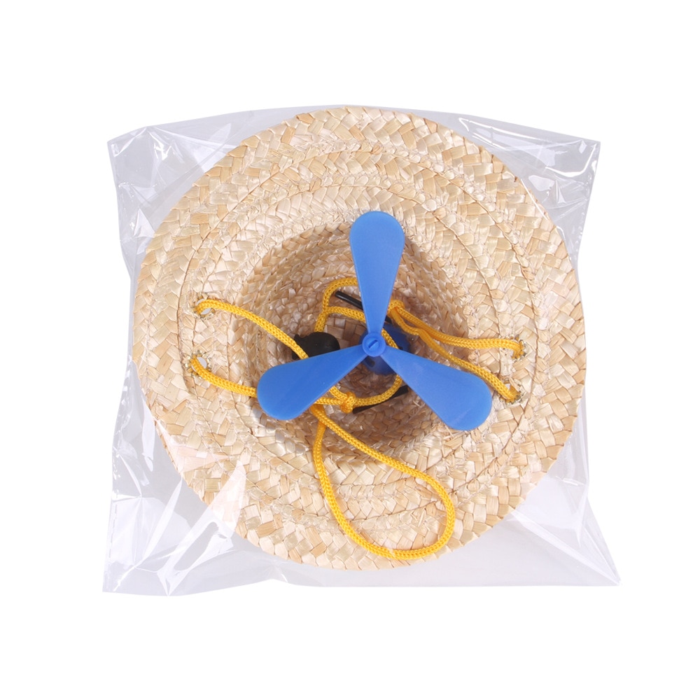 Straw Hats With Pinwheels For Dogs