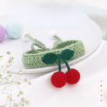 Knitted Collars With Cherries For Dogs