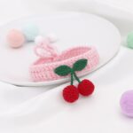 Knitted Collars With Cherries For Dogs