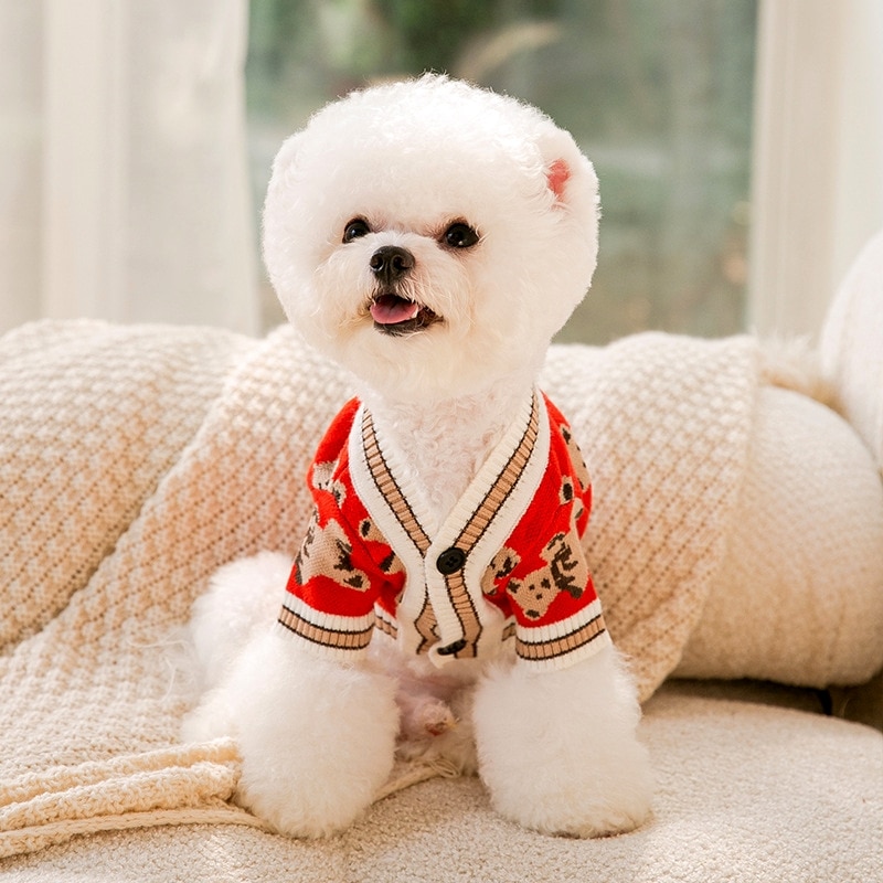 Knitted Cardigan Of Many Styles For Dog