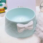 Dog Food Bowl With Cute Bow