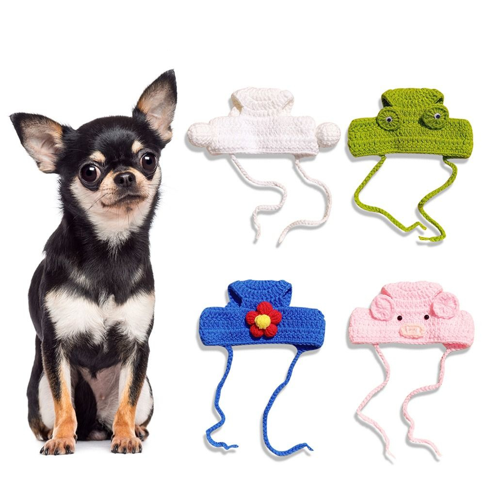 Dog Knitted Hat With Animal-shaped Design