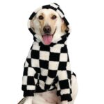 Checkered Fleece Hoodie For Dog