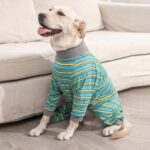 Striped Jumpsuit For Large Dog