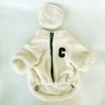 C-embroidered Warm Fleece Jacket For Small Dog