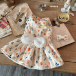 Sweet Princess Dress With White Bow For Dog