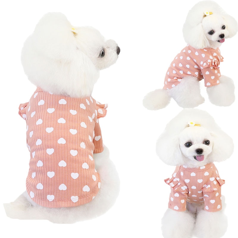 Soft Shirts With Heart Patterns For Dogs