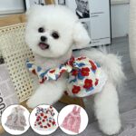 Dog Cotton Dress - Dog Princess Style Floral Skirt