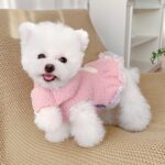 Pink Dog Dresses With Rabbit Pattern